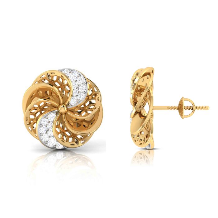 0.29 ct Natural Diamond Earrings 14k Yellow, Rose White Gold - Image 6