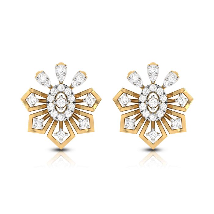 0.48 ct Natural Diamond Earrings 14k Yellow, Rose White Gold - Image 1
