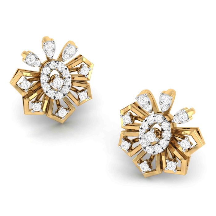 0.48 ct Natural Diamond Earrings 14k Yellow, Rose White Gold - Image 10