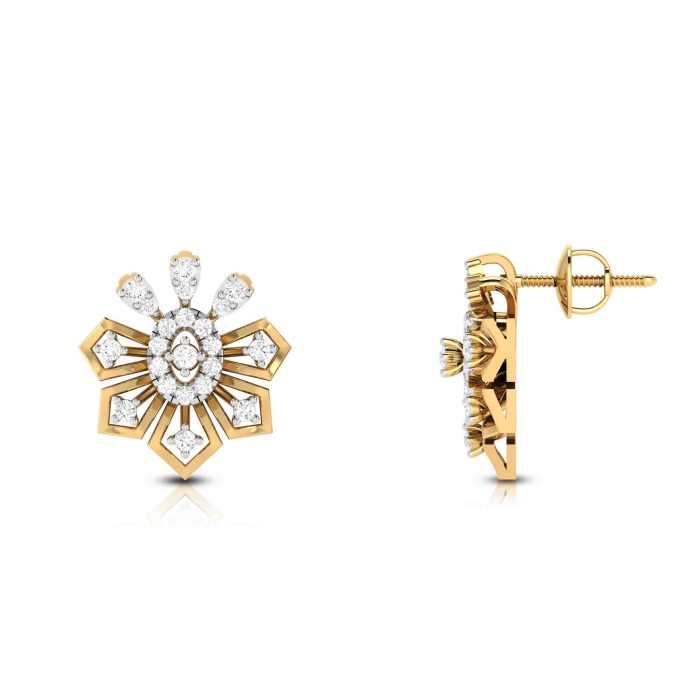 0.48 ct Natural Diamond Earrings 14k Yellow, Rose White Gold - Image 11