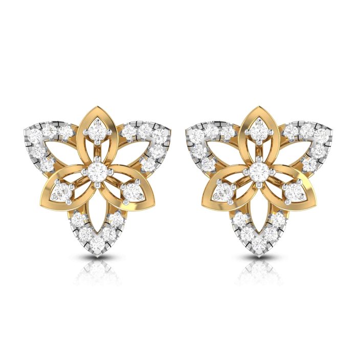 0.39 ct Natural Diamond Earrings 14k Yellow, Rose White Gold - Image 1