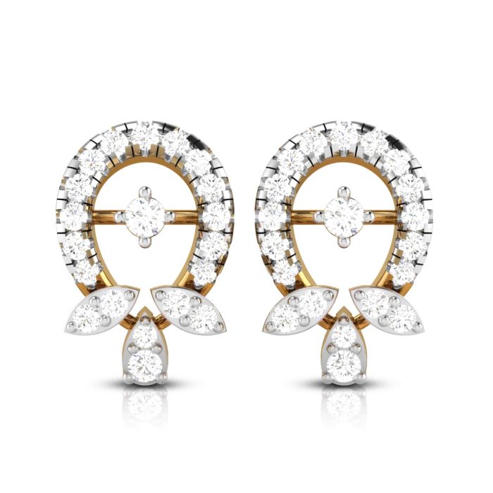 0.48 ct Natural Diamond Earrings 14k Yellow, Rose White Gold - Image 1