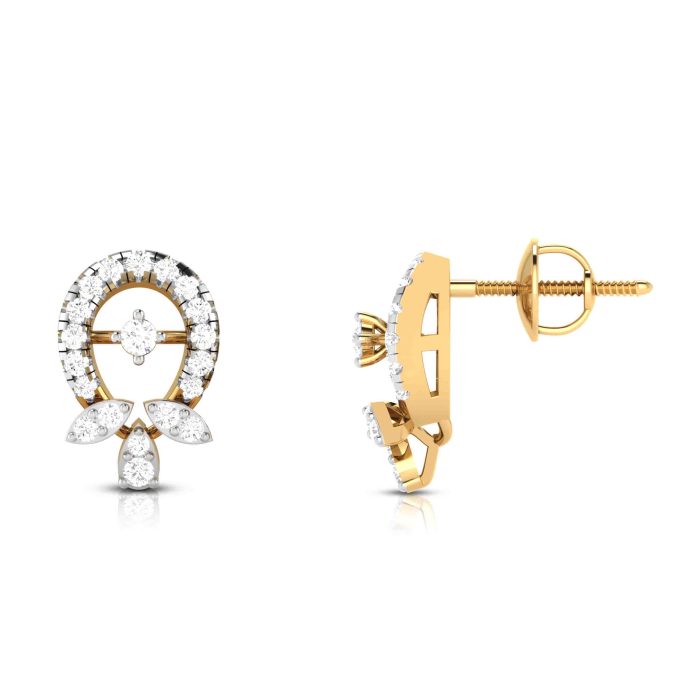 0.48 ct Natural Diamond Earrings 14k Yellow, Rose White Gold - Image 9
