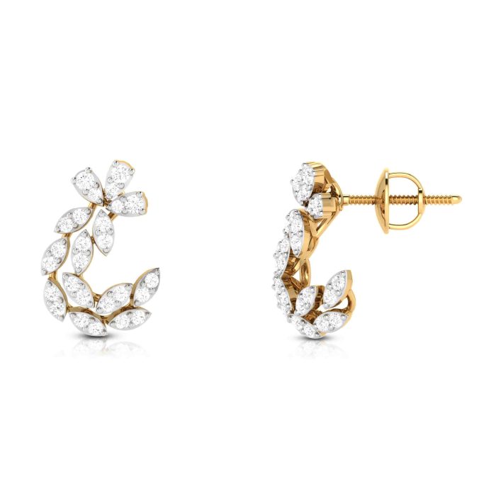 0.47 ct Natural Diamond Earrings 14k Yellow, Rose White Gold - Image 9