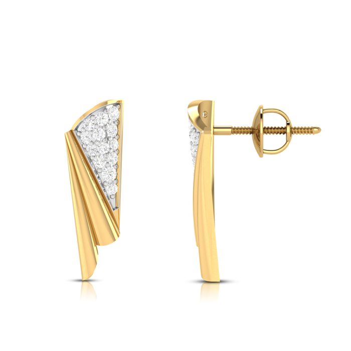 0.35 ct Natural Diamond Earrings 14k Yellow, Rose White Gold - Image 9