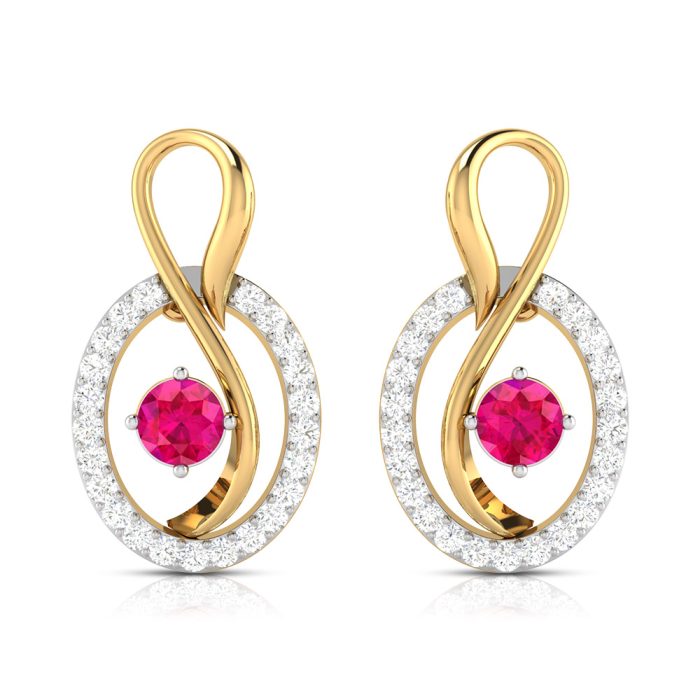 0.55 ct Natural Diamond Earrings 14k Yellow, Rose White Gold - Image 1