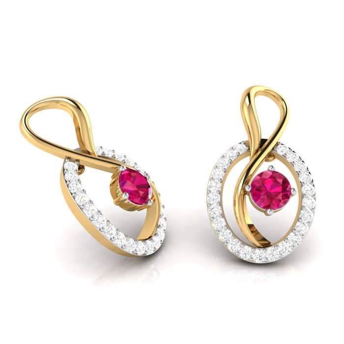 0.55 ct Natural Diamond Earrings 14k Yellow, Rose White Gold - Image 8