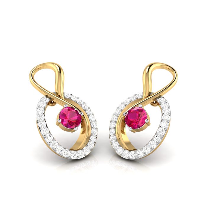 0.55 ct Natural Diamond Earrings 14k Yellow, Rose White Gold - Image 9