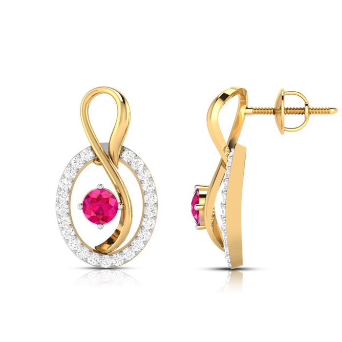 0.55 ct Natural Diamond Earrings 14k Yellow, Rose White Gold - Image 10