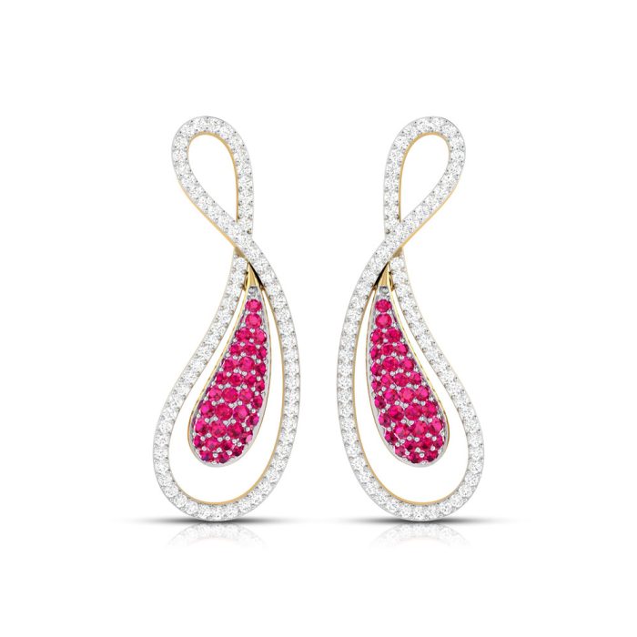 0.78 ct Natural Diamond Earrings 14k Yellow, Rose White Gold - Image 1
