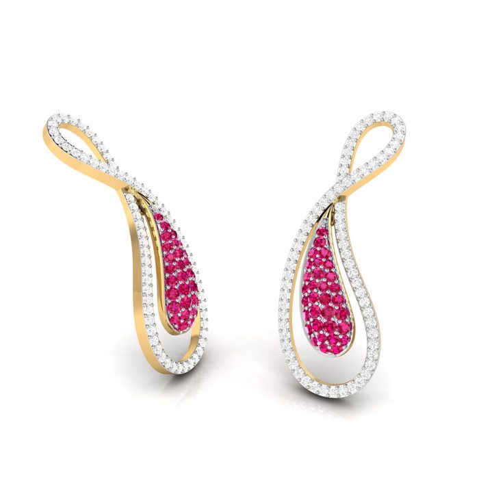 0.78 ct Natural Diamond Earrings 14k Yellow, Rose White Gold - Image 8