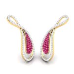 0.78 ct Natural Diamond Earrings 14k Yellow, Rose White Gold - Image 9