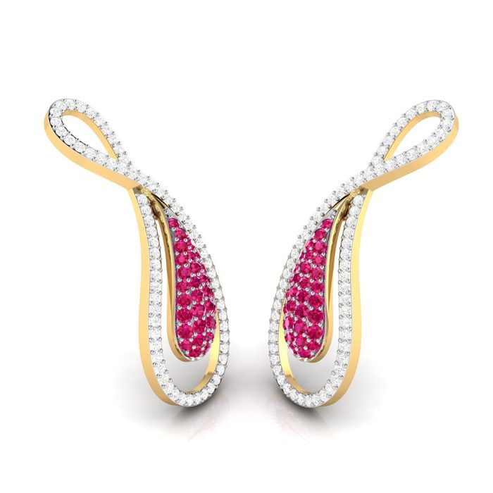 0.78 ct Natural Diamond Earrings 14k Yellow, Rose White Gold - Image 9