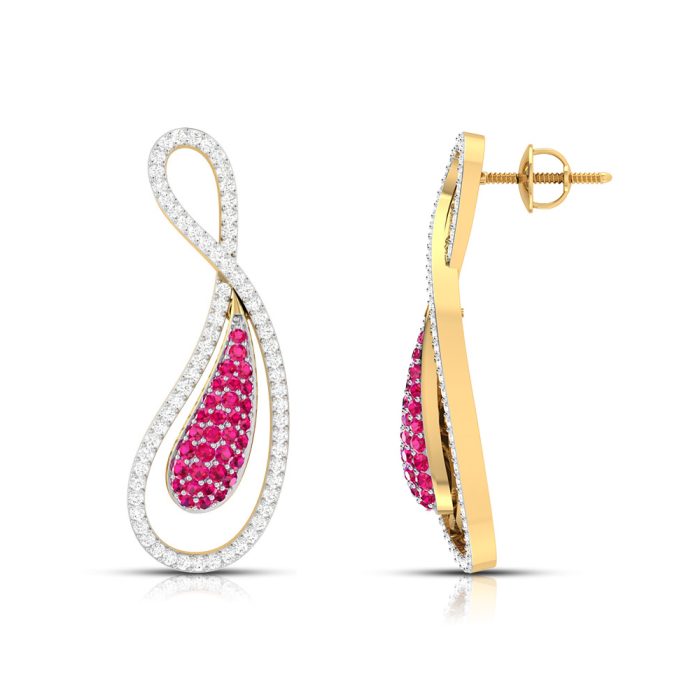 0.78 ct Natural Diamond Earrings 14k Yellow, Rose White Gold - Image 10