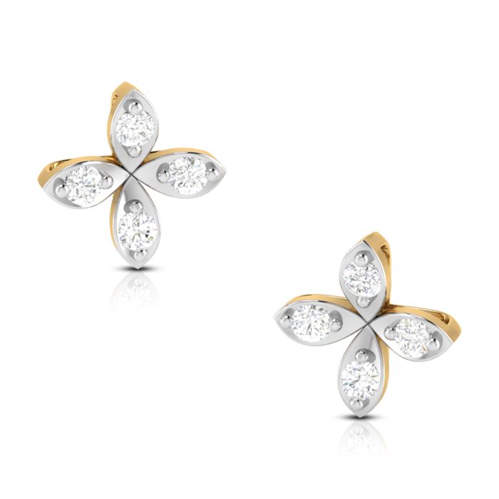 0.30 ct Natural Diamond Earrings 14k Yellow, Rose White Gold - Image 1