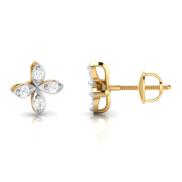 0.30 ct Natural Diamond Earrings 14k Yellow, Rose White Gold - Image 8
