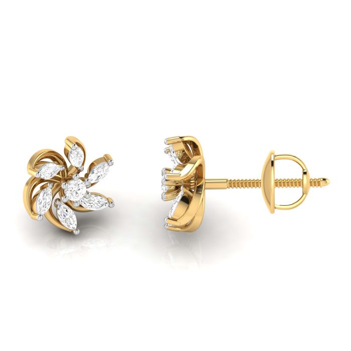 0.30 ct Natural Diamond Earrings 14k Yellow, Rose White Gold - Image 8