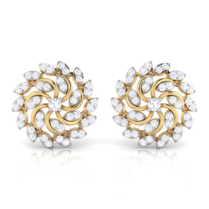 0.48 ct Natural Diamond Earrings 14k Yellow, Rose White Gold - Image 8
