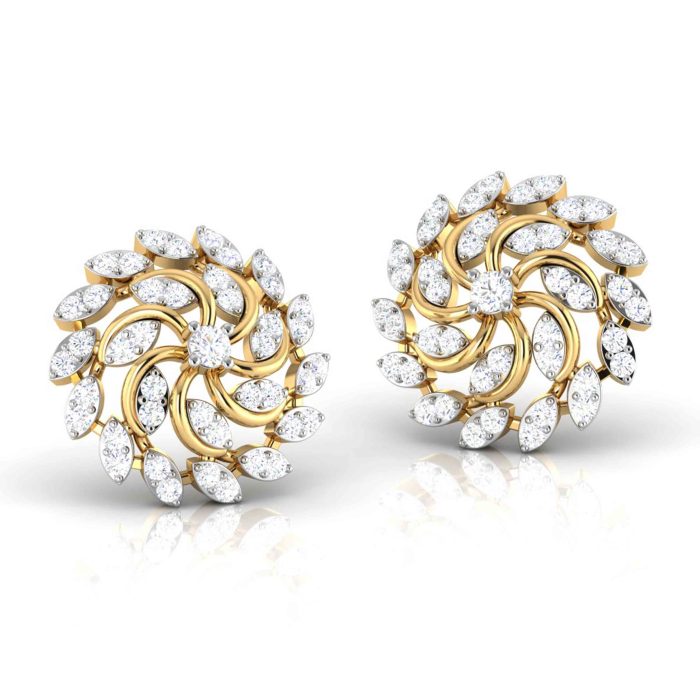 0.48 ct Natural Diamond Earrings 14k Yellow, Rose White Gold - Image 9