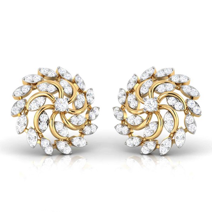 0.48 ct Natural Diamond Earrings 14k Yellow, Rose White Gold - Image 1