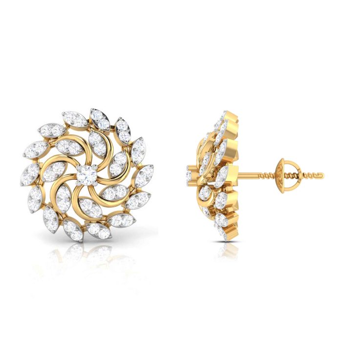 0.48 ct Natural Diamond Earrings 14k Yellow, Rose White Gold - Image 10