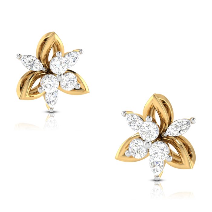 0.33 ct Natural Diamond Earrings 14k Yellow, Rose White Gold - Image 1
