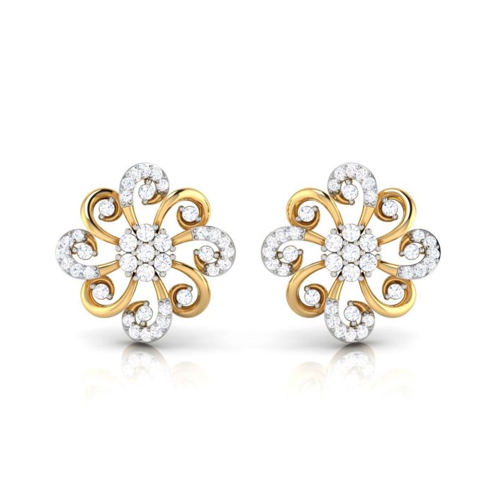 0.29 ct Natural Diamond Earrings 14k Yellow, Rose White Gold - Image 1