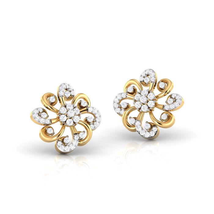 0.29 ct Natural Diamond Earrings 14k Yellow, Rose White Gold - Image 4