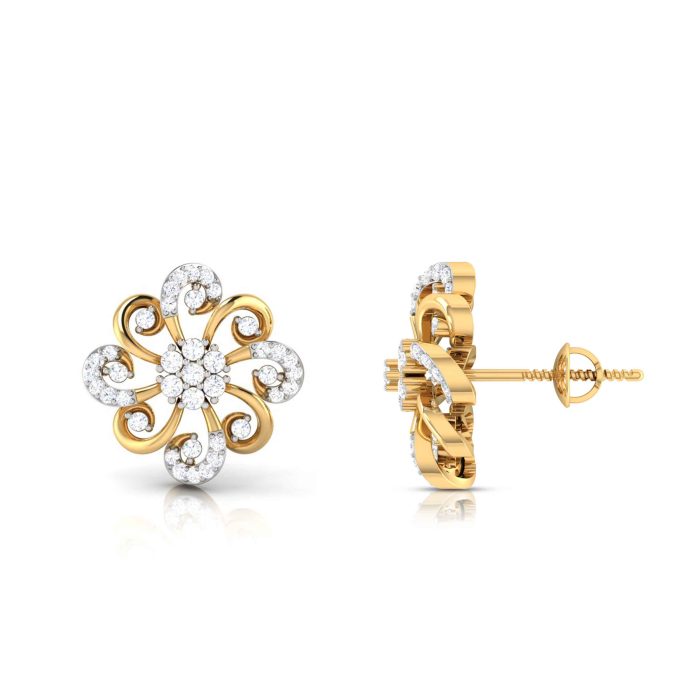 0.29 ct Natural Diamond Earrings 14k Yellow, Rose White Gold - Image 6