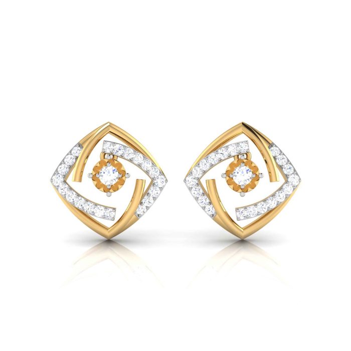 0.41 ct Natural Diamond Earrings 14k Yellow, Rose White Gold - Image 1