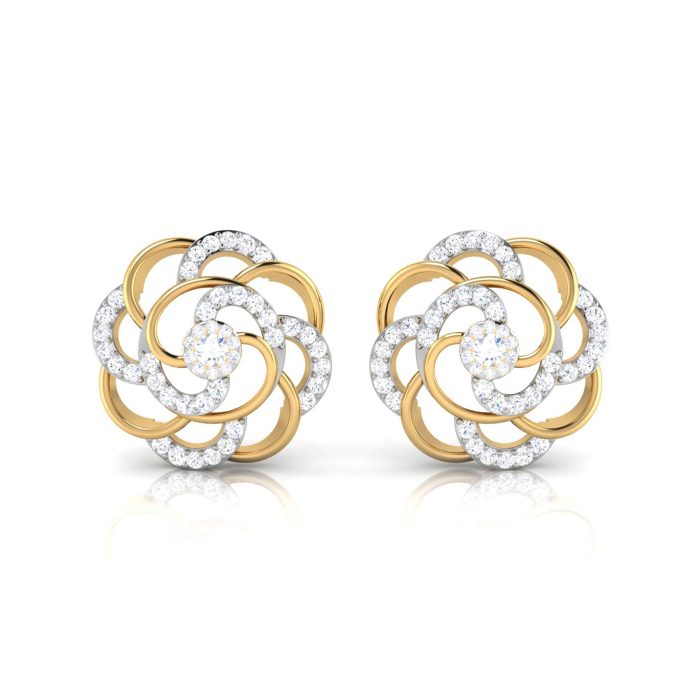 0.42 ct Natural Diamond Earrings 14k Yellow, Rose White Gold - Image 1