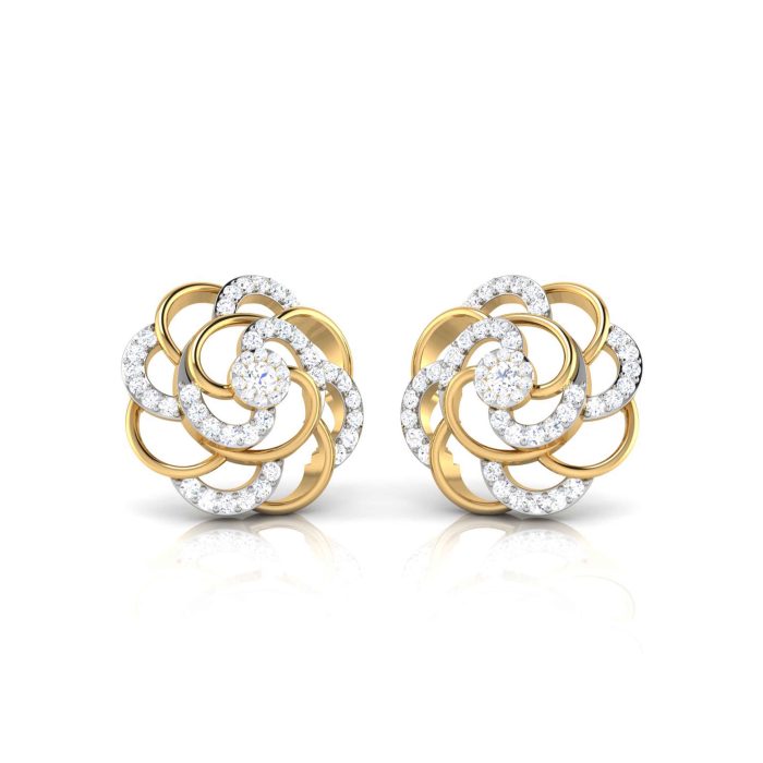 0.42 ct Natural Diamond Earrings 14k Yellow, Rose White Gold - Image 10