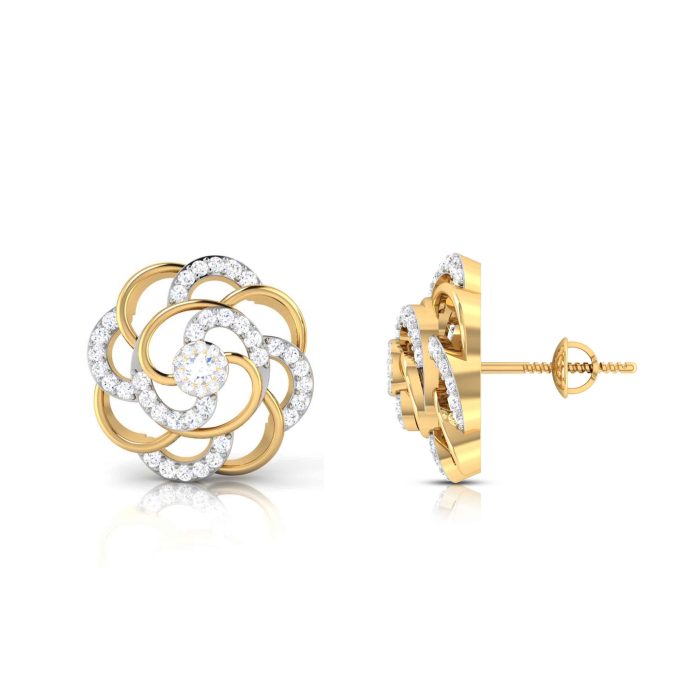 0.42 ct Natural Diamond Earrings 14k Yellow, Rose White Gold - Image 11
