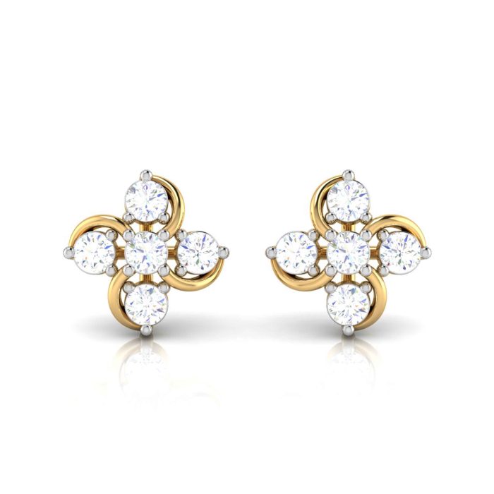 0.30 ct Natural Diamond Earrings 14k Yellow, Rose White Gold - Image 1