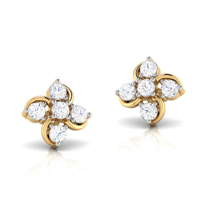 0.30 ct Natural Diamond Earrings 14k Yellow, Rose White Gold - Image 4