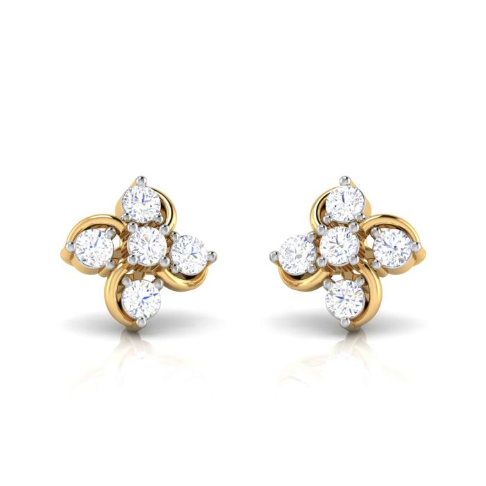 0.30 ct Natural Diamond Earrings 14k Yellow, Rose White Gold - Image 5