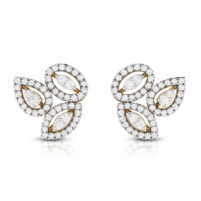 0.48 ct Natural Diamond Earrings 14k Yellow, Rose White Gold - Image 1