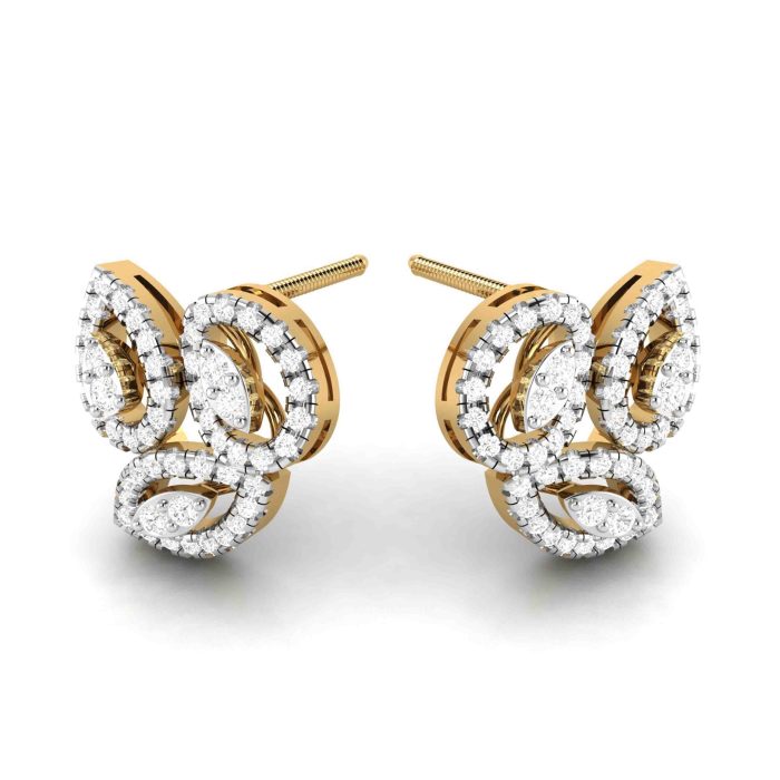 0.48 ct Natural Diamond Earrings 14k Yellow, Rose White Gold - Image 10