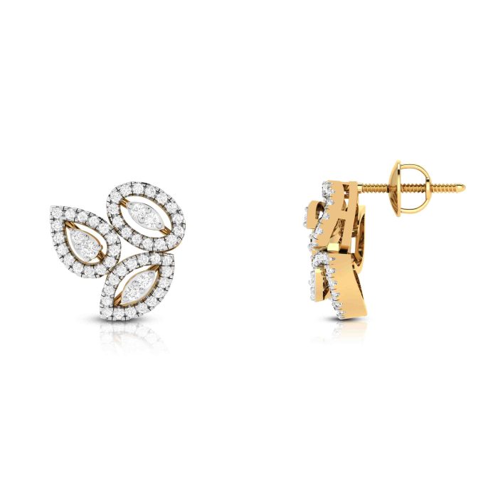 0.48 ct Natural Diamond Earrings 14k Yellow, Rose White Gold - Image 9