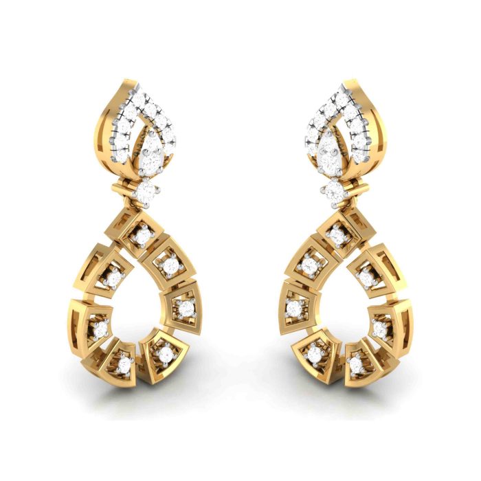 0.48 ct Natural Diamond Earrings 14k Yellow, Rose White Gold - Image 8