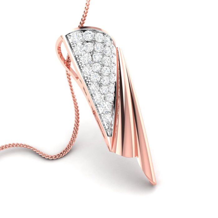 0.37 Ct Natural Diamond Pendants 14k Yellow Rose White Gold - Image 4