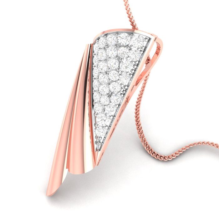0.37 Ct Natural Diamond Pendants 14k Yellow Rose White Gold - Image 5