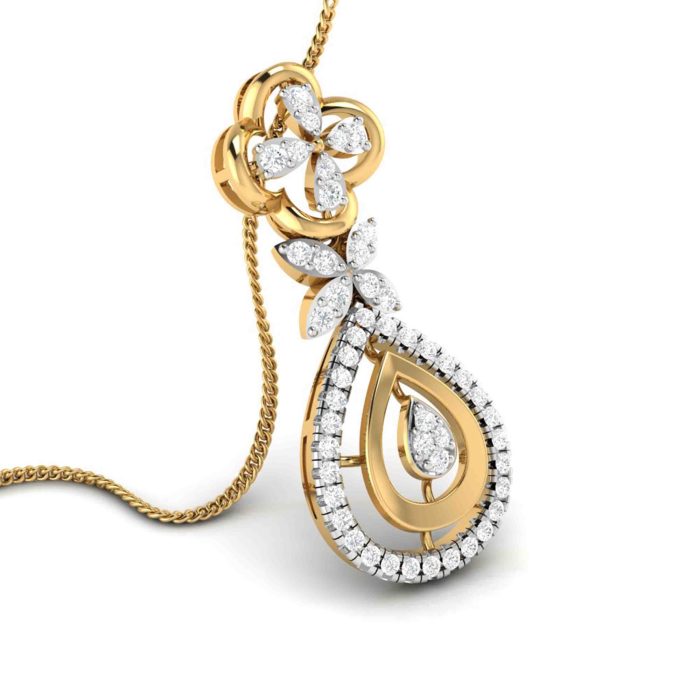 0.48 Ct Natural Diamond Pendants 14k Yellow Rose White Gold - Image 9
