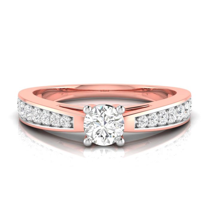0.41 ct Natural Diamond Solitaire Engagement Wedding Rings 14k Gold - Image 2