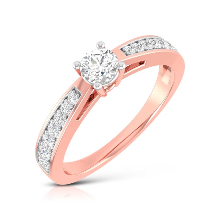 0.41 ct Natural Diamond Solitaire Engagement Wedding Rings 14k Gold - Image 3