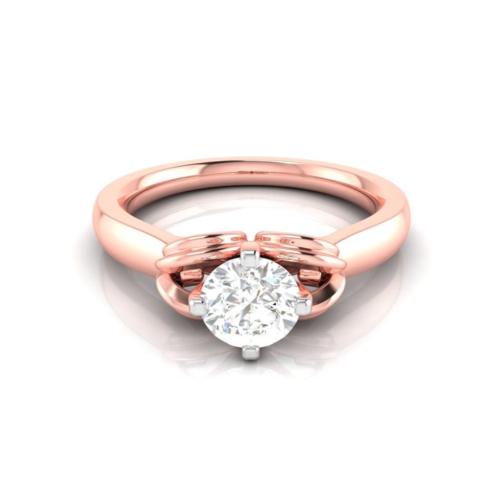0.48 CT Natural Solitaire Diamond Engagement Wedding Rings 14k Gold - Image 2