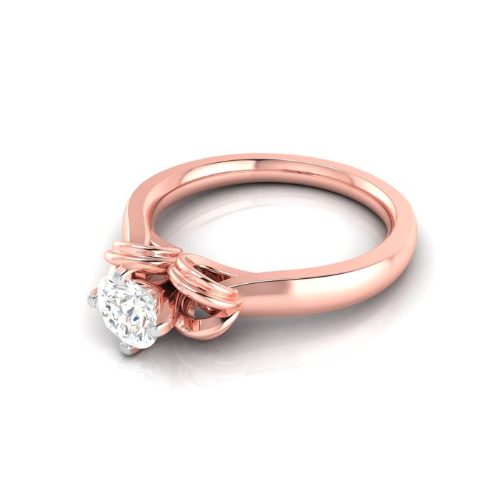 0.48 CT Natural Solitaire Diamond Engagement Wedding Rings 14k Gold - Image 3