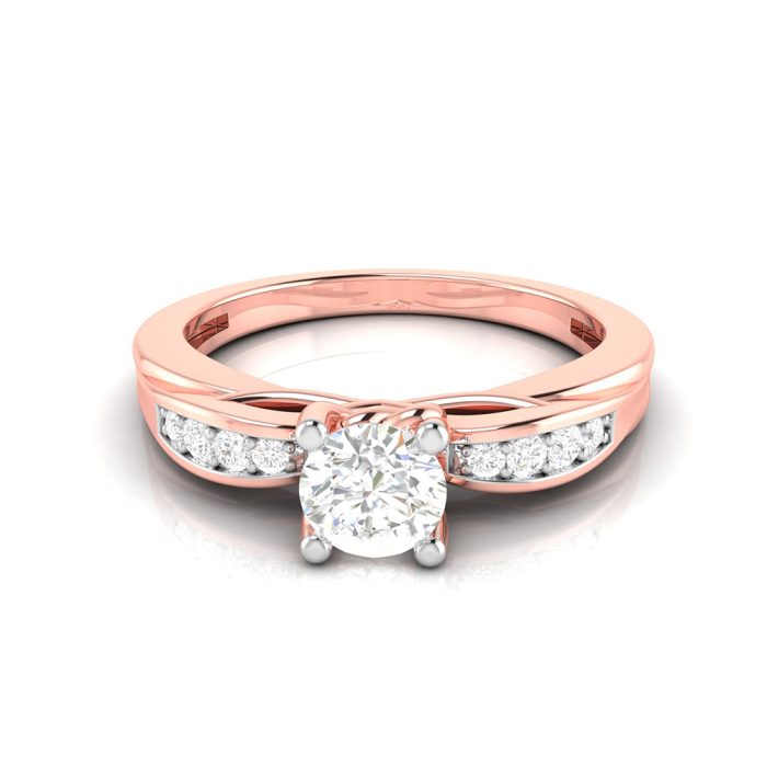 0.39 Ct Natural Solitaire Diamond Engagement Wedding Rings 14k Gold - Image 2