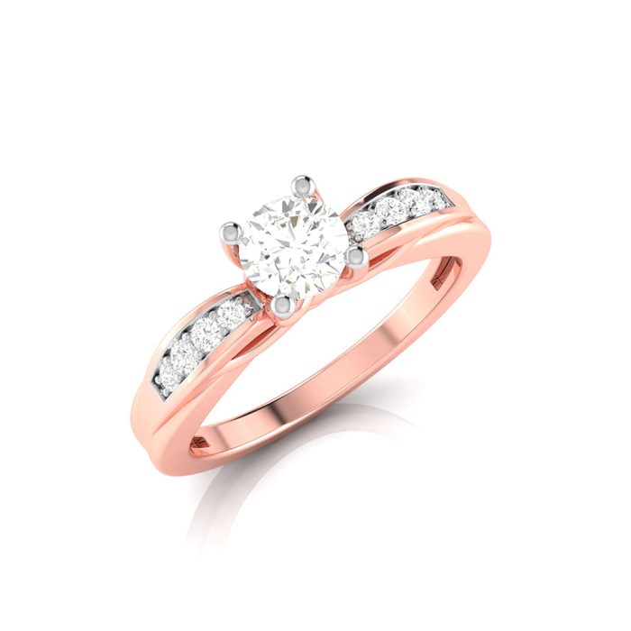 0.39 Ct Natural Solitaire Diamond Engagement Wedding Rings 14k Gold - Image 4