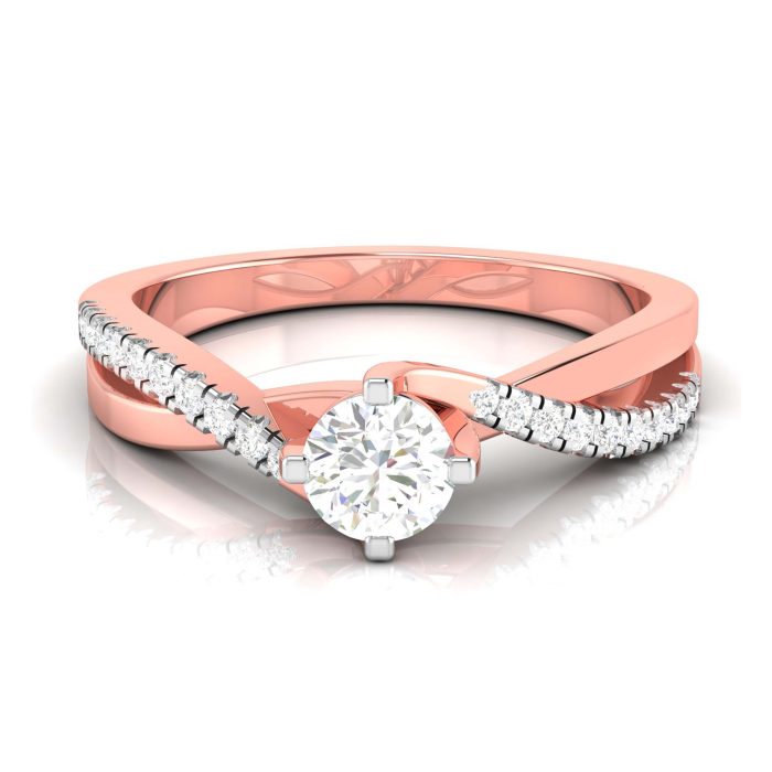 0.35 ct Natural Diamond Solitaire Engagement Wedding Rings 14k Gold - Image 2